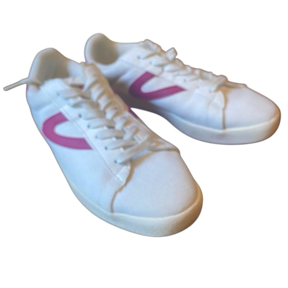 Tretorn Blucher Canvas Eco Ortholite sneaker, white/magenta, $80, Retro Look 8M - Picture 3 of 14